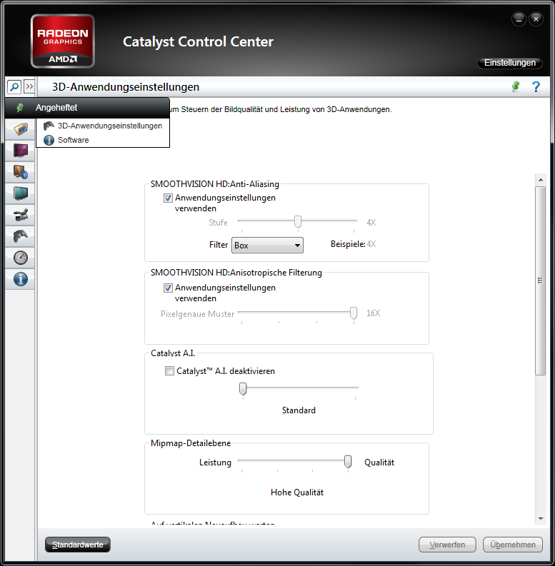 The new Catalyst Control Center - extended view